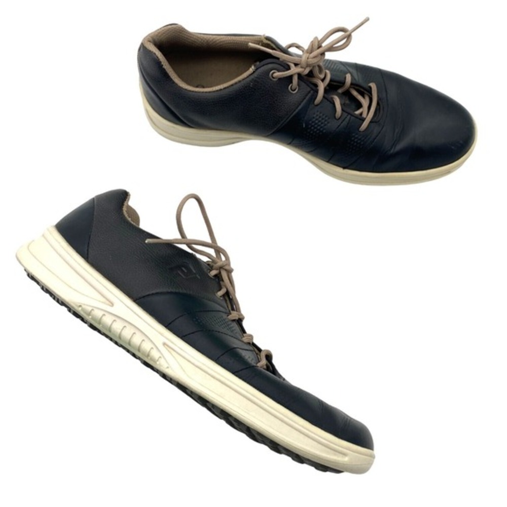 FootJoy Mens Preppy Sport Contour Casual Leather Golf Shoes 9 Navy Sneaker 54072